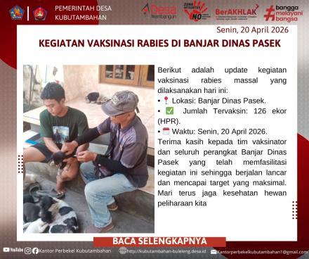 WUJUDKAN DESA BEBAS RABIES, BANJAR DINAS PASEK GELAR VAKSINASI MASSAL 
